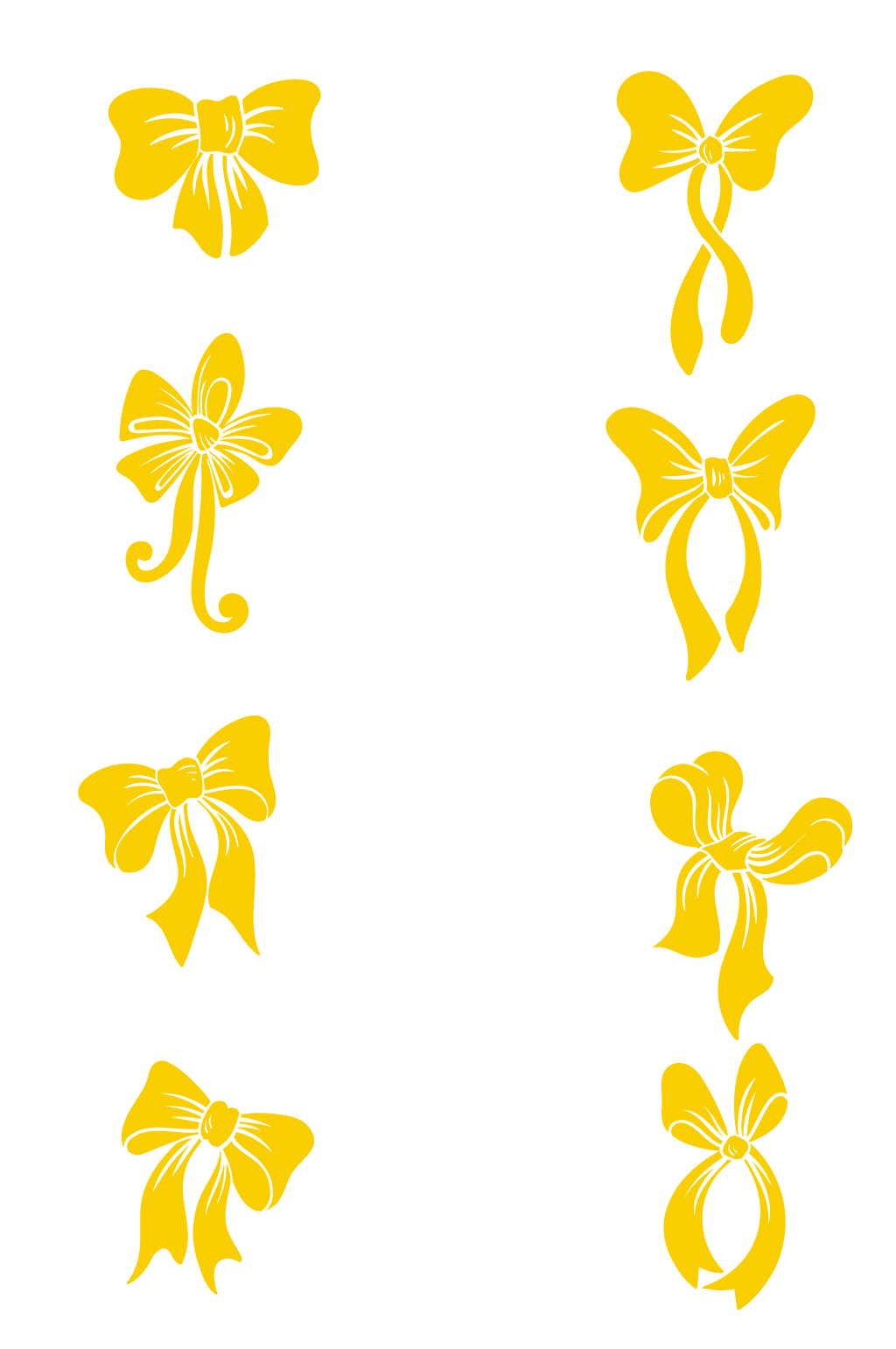卡通黄色蝴蝶结元素素材