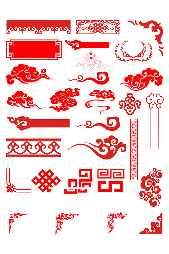 中式矢量祥云花纹边框图片-中式矢量祥云花纹边框设计素材-中式矢量