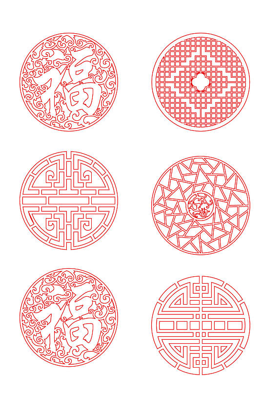 圆形镂空花纹图案