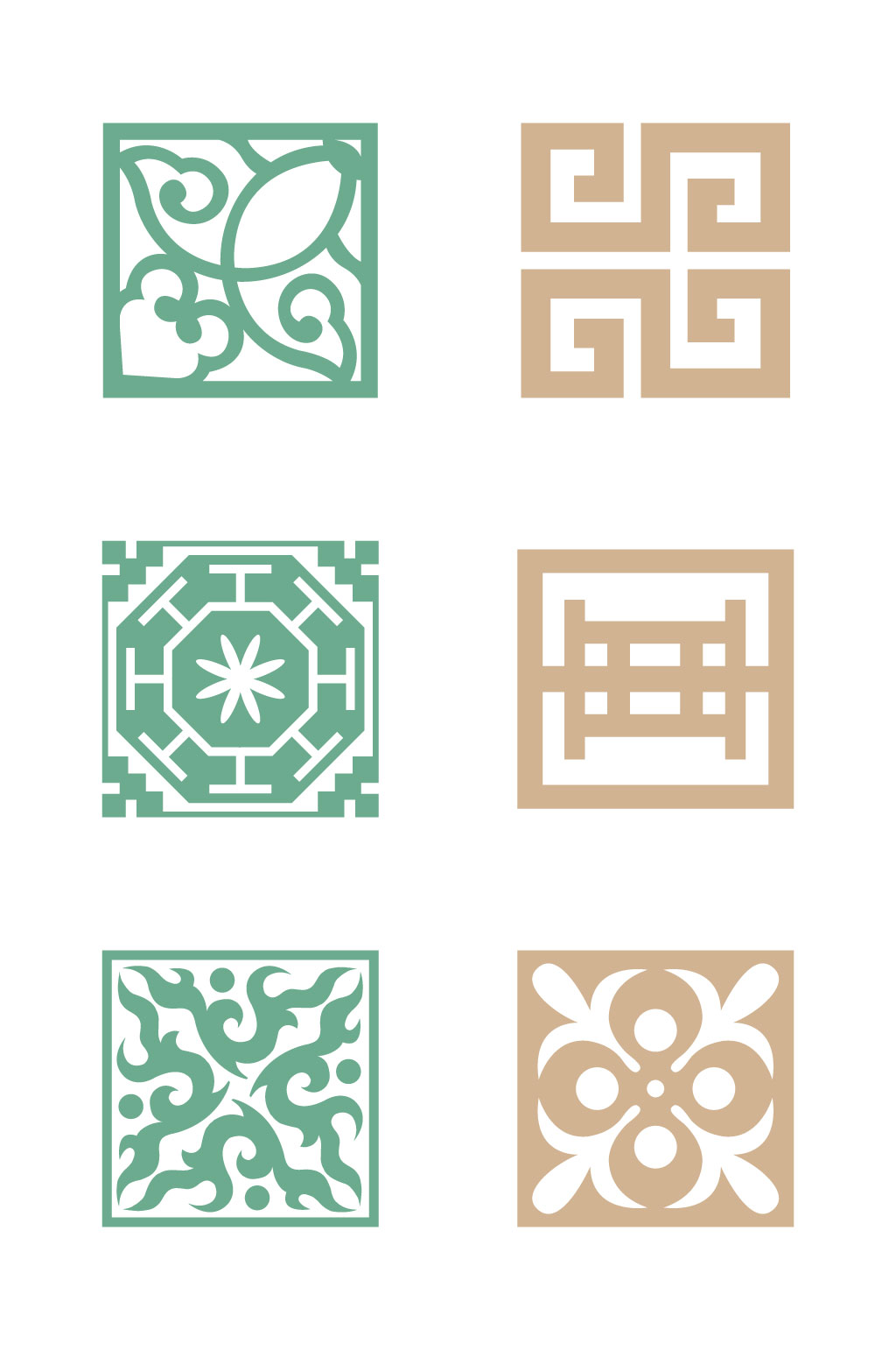 简约几何镂空图案素材