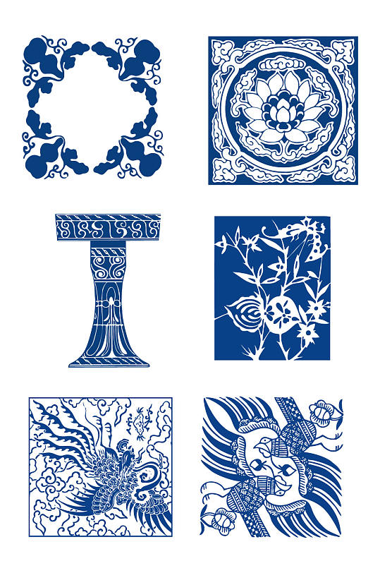 青花瓷图案中国风素材