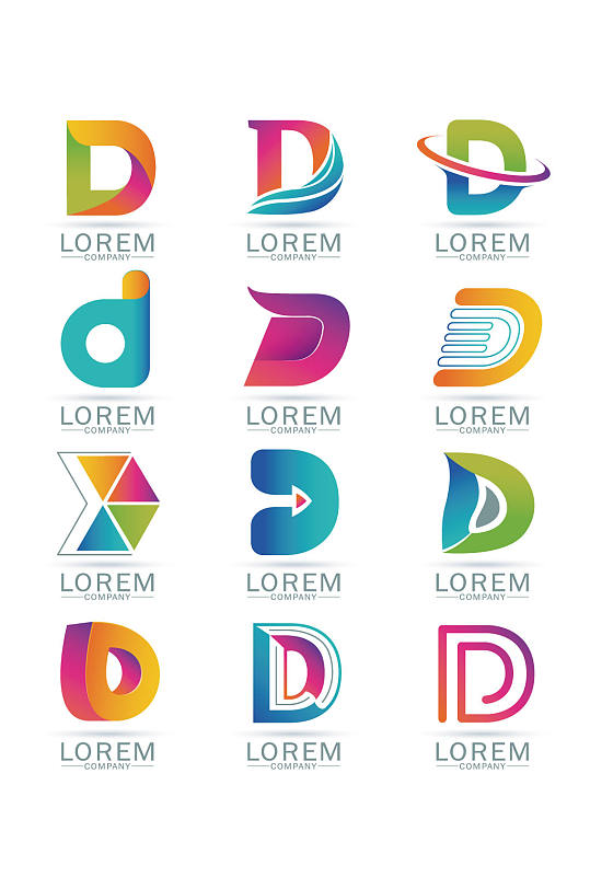 D字母logo图案