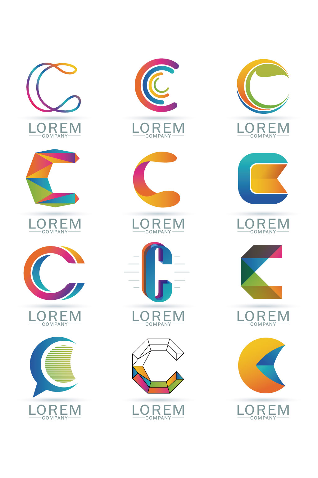C字母logo图案素材下载-众图网