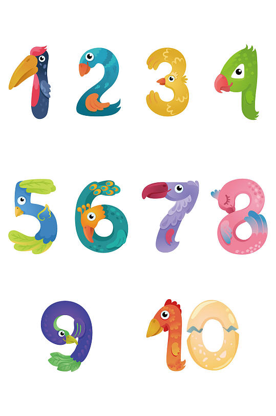 可愛漸變數(shù)字字母動物字體