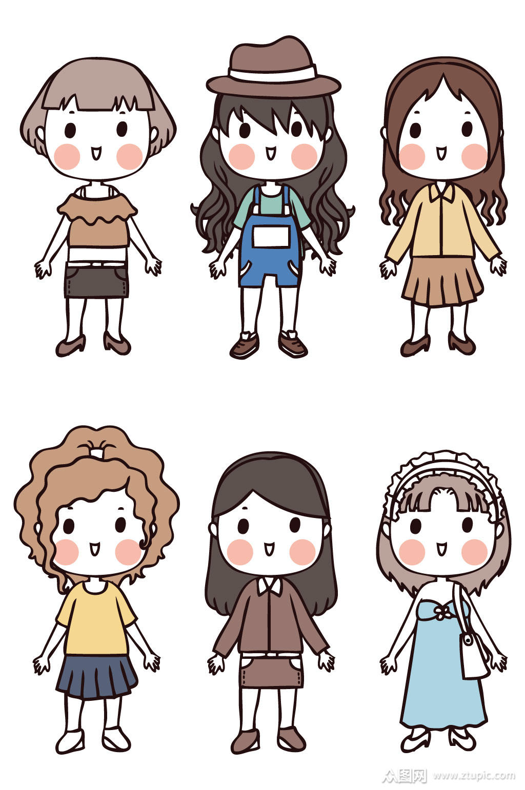 动漫人物图像矢量卡通人物素材