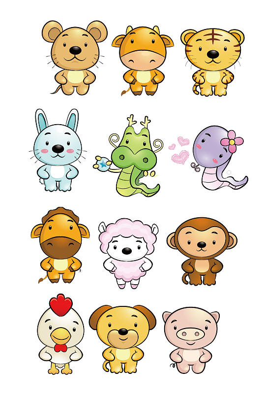 卡通动物动漫生肖