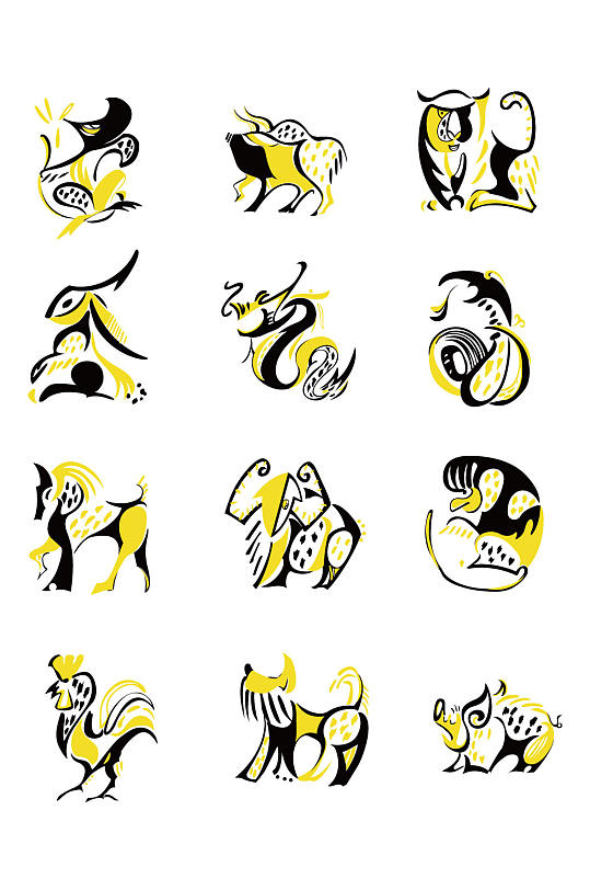 中国风传统十二生肖-众图网