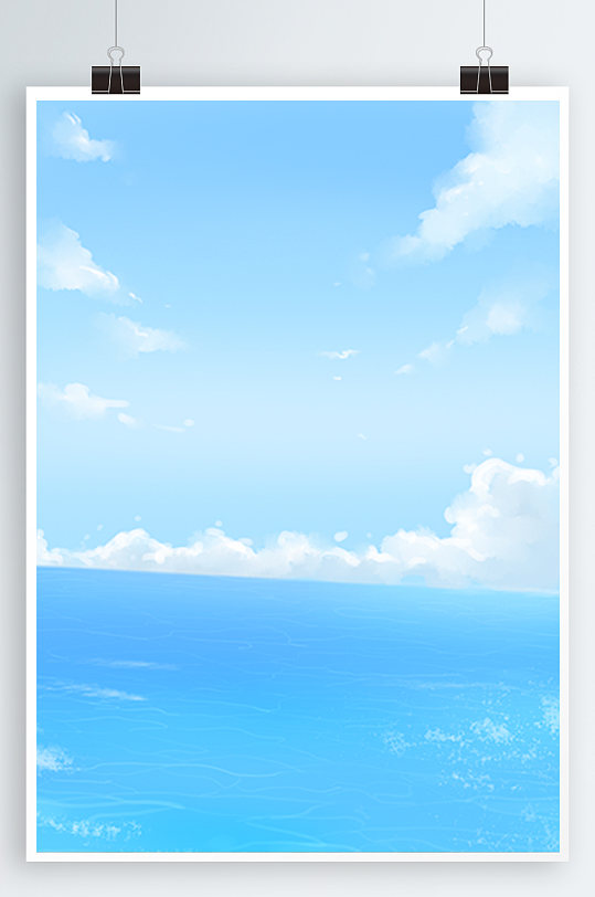 蓝天白云小清泉新海报背景-众图网