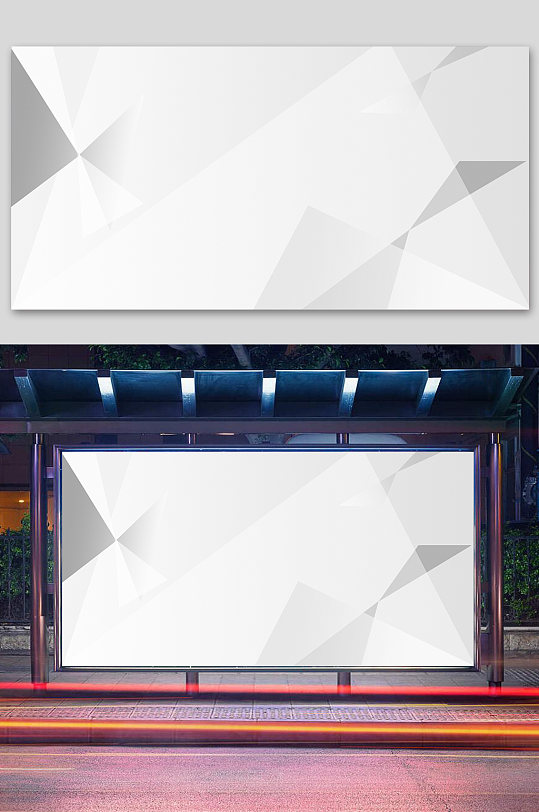 灰色立体图形科技展板-众图网