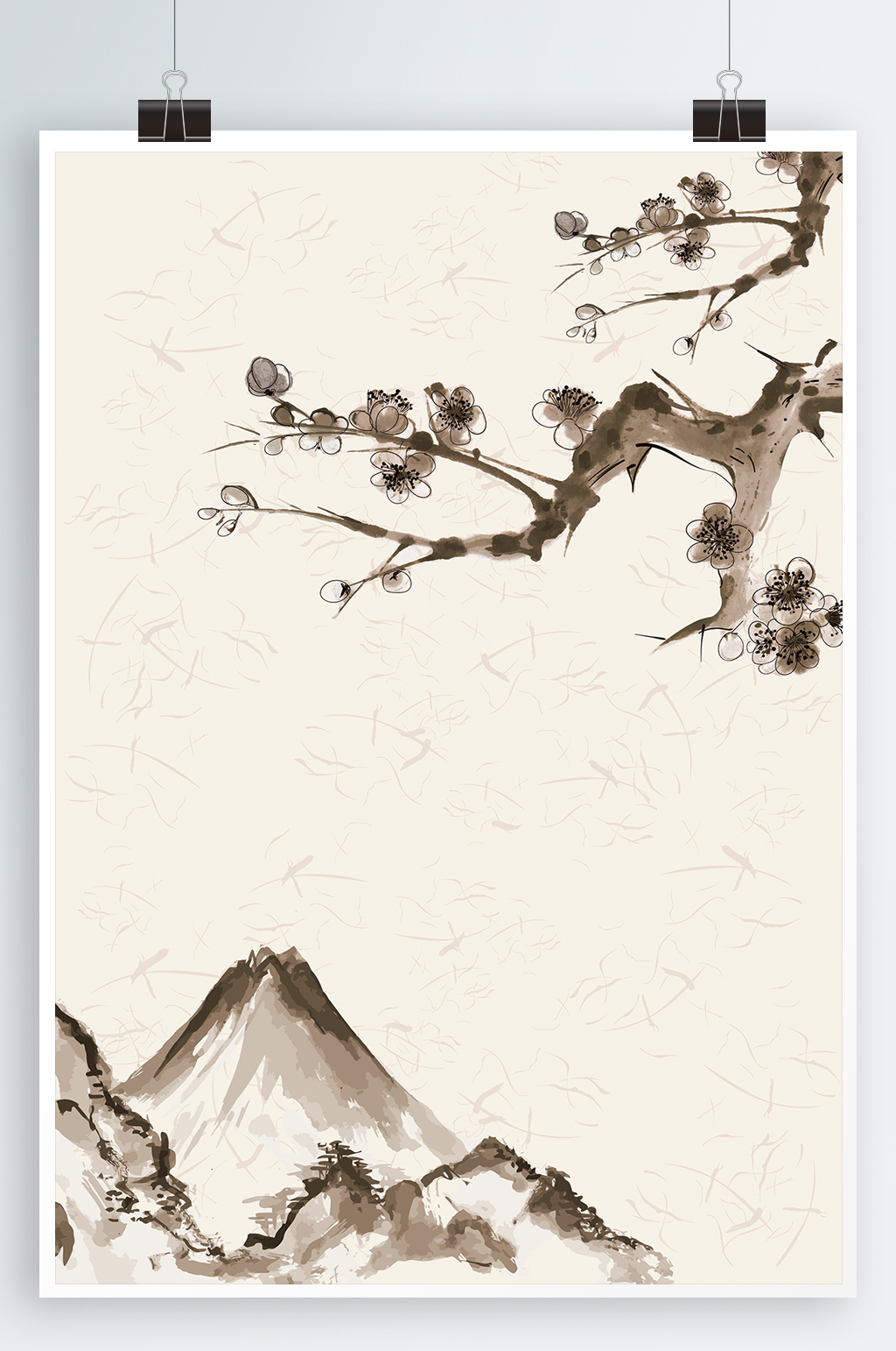 水墨山水梅花背景模板下载 编号 众图网