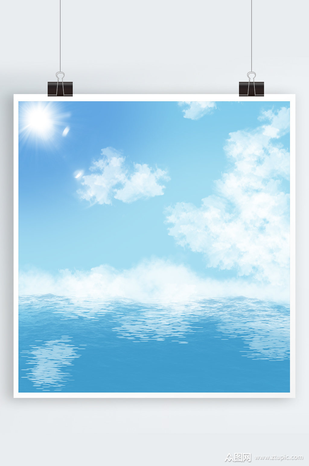 蓝天白云海报背景