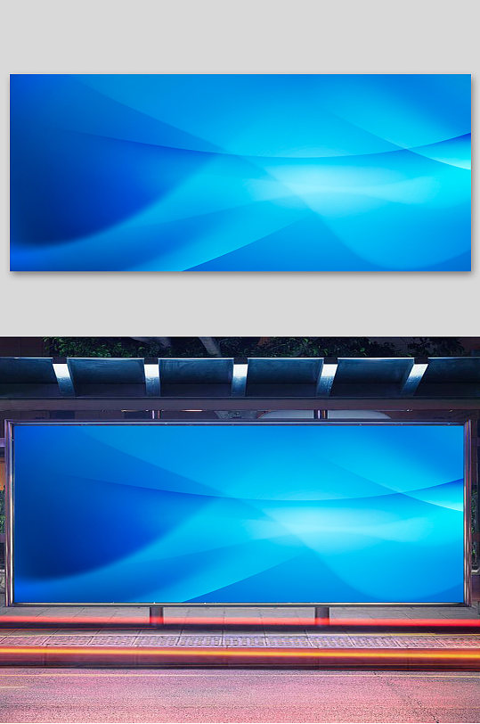 线条科技蓝色渐变背景年会免扣景背-众图网