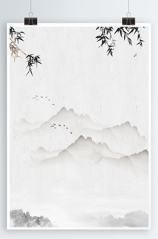中式风格国画山水背景