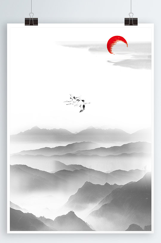 山水画意境水墨画