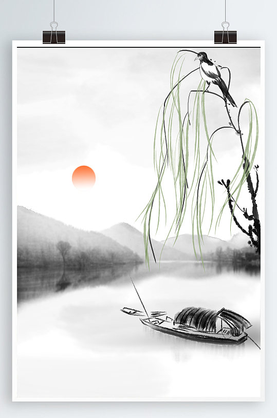 中国风素材简约水墨背景