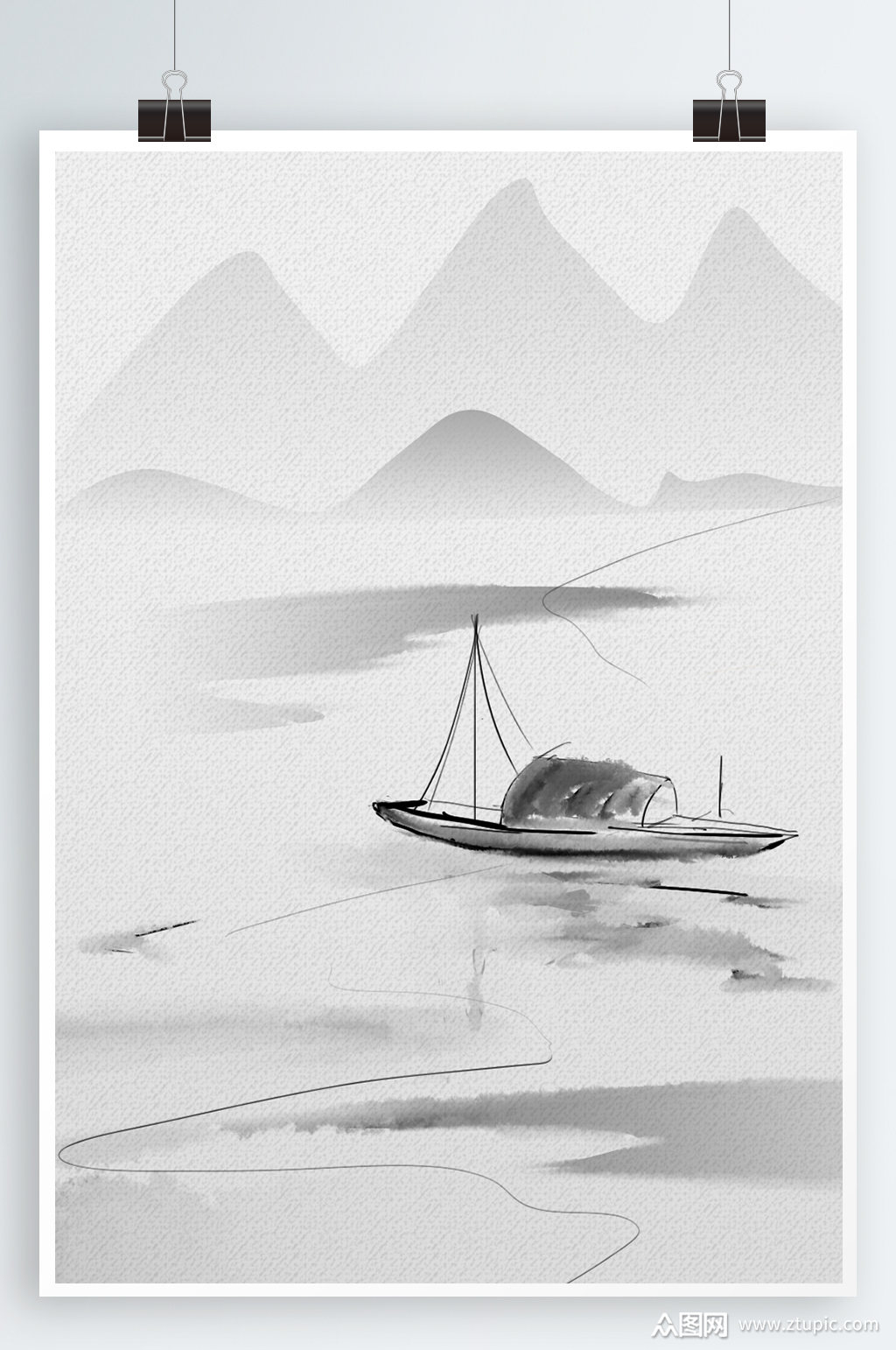 水墨素材免抠背景