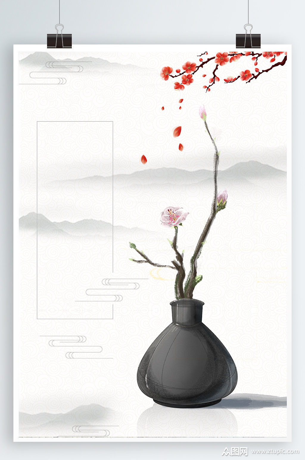 中式传统文化海报背景素材