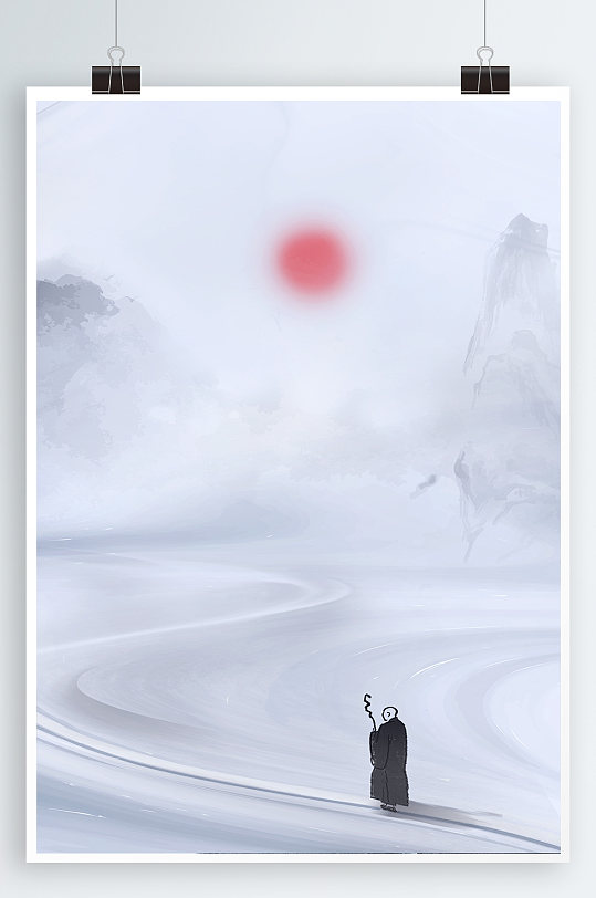 冬季海报背景诗和远方