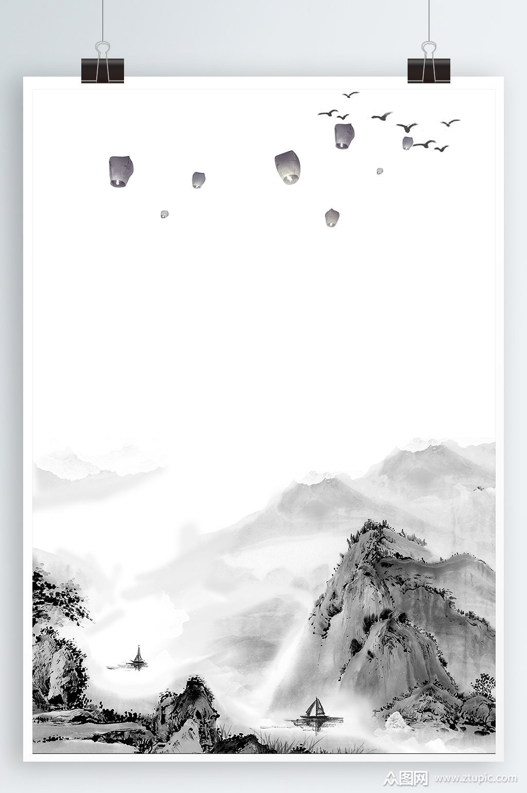 中式背景水墨素材