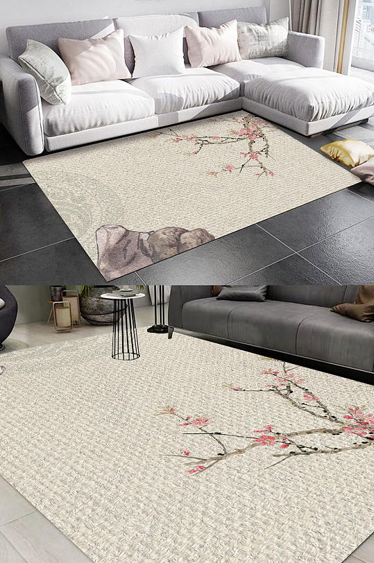 工笔花鸟客厅地毯-众图网