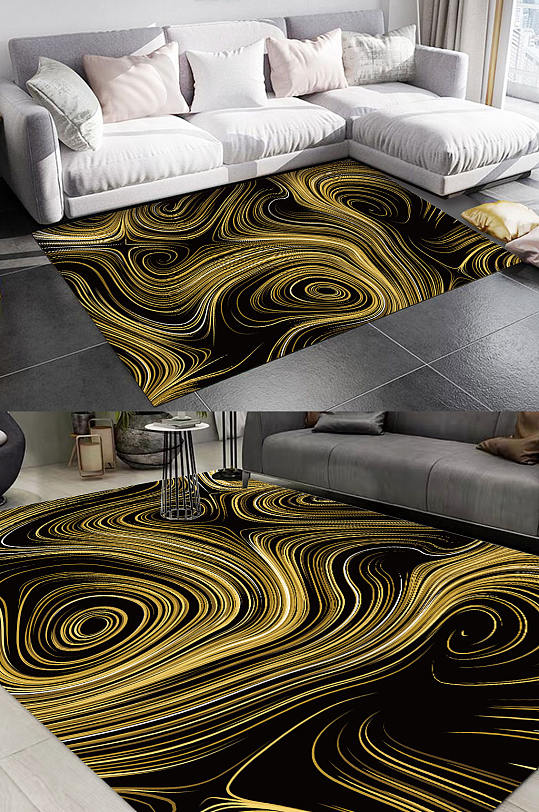 个性地毯图案客厅地毯-众图网