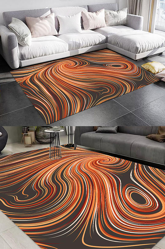 抽象波纹图案地毯-众图网