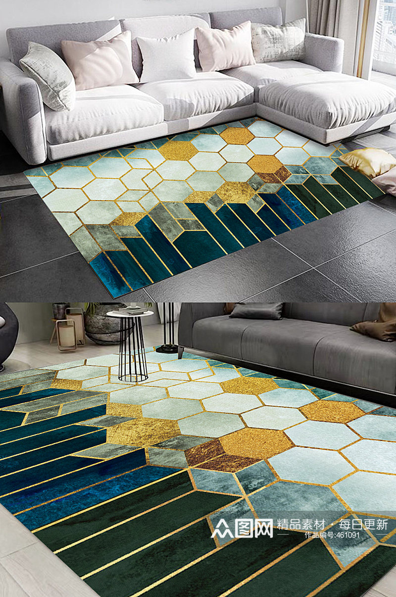 多边形创意几何地毯素材
