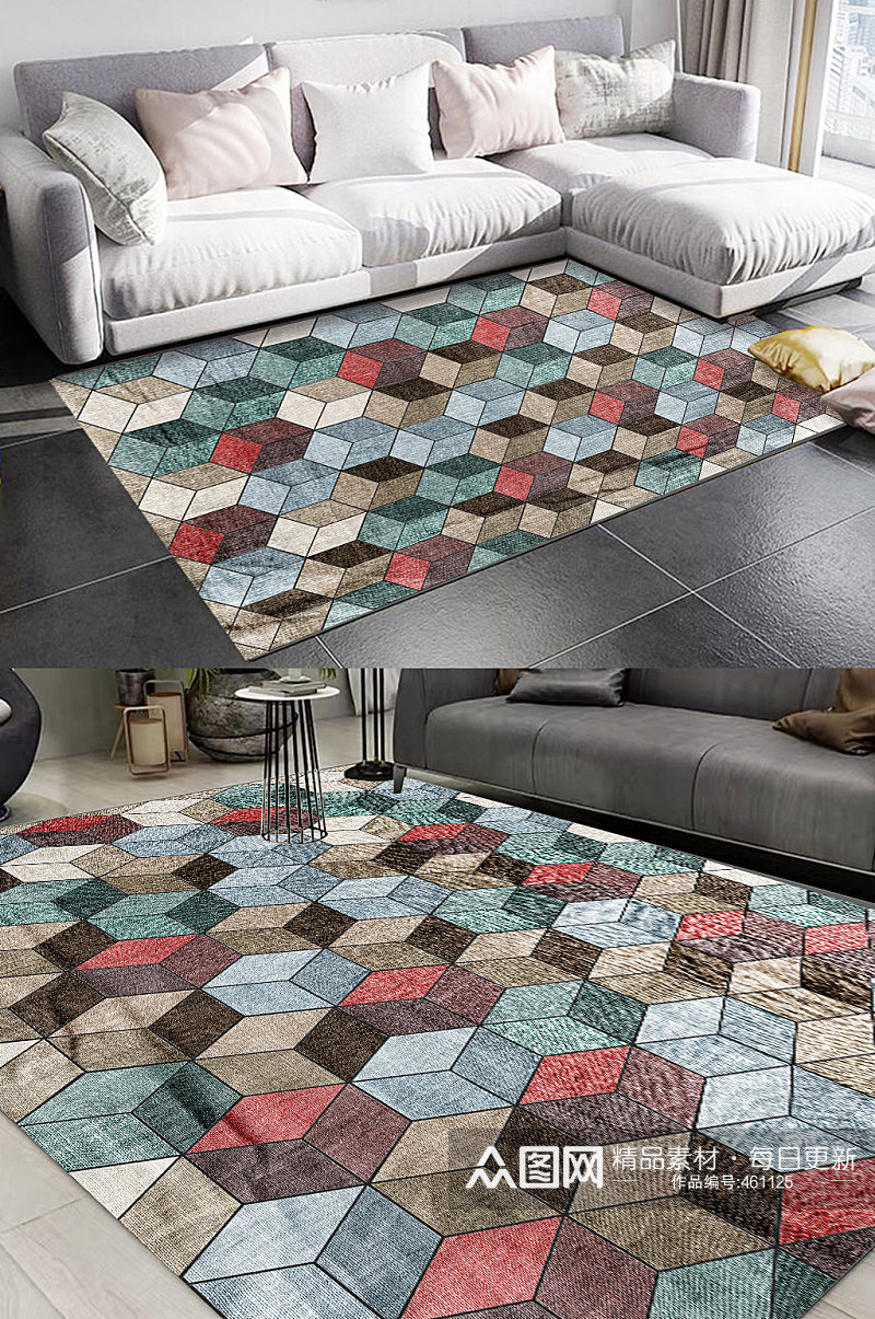 北欧风格地毯图案设计素材
