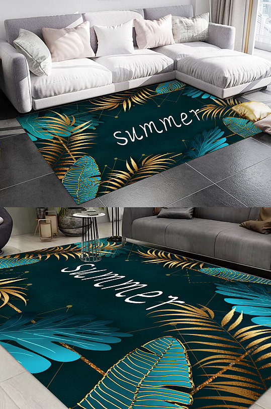 芭蕉叶图案精品地毯-众图网