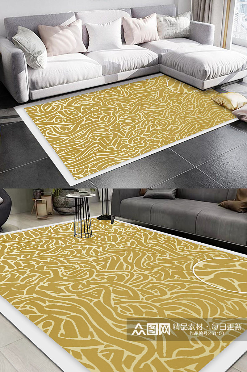 抽象线条地毯图案素材