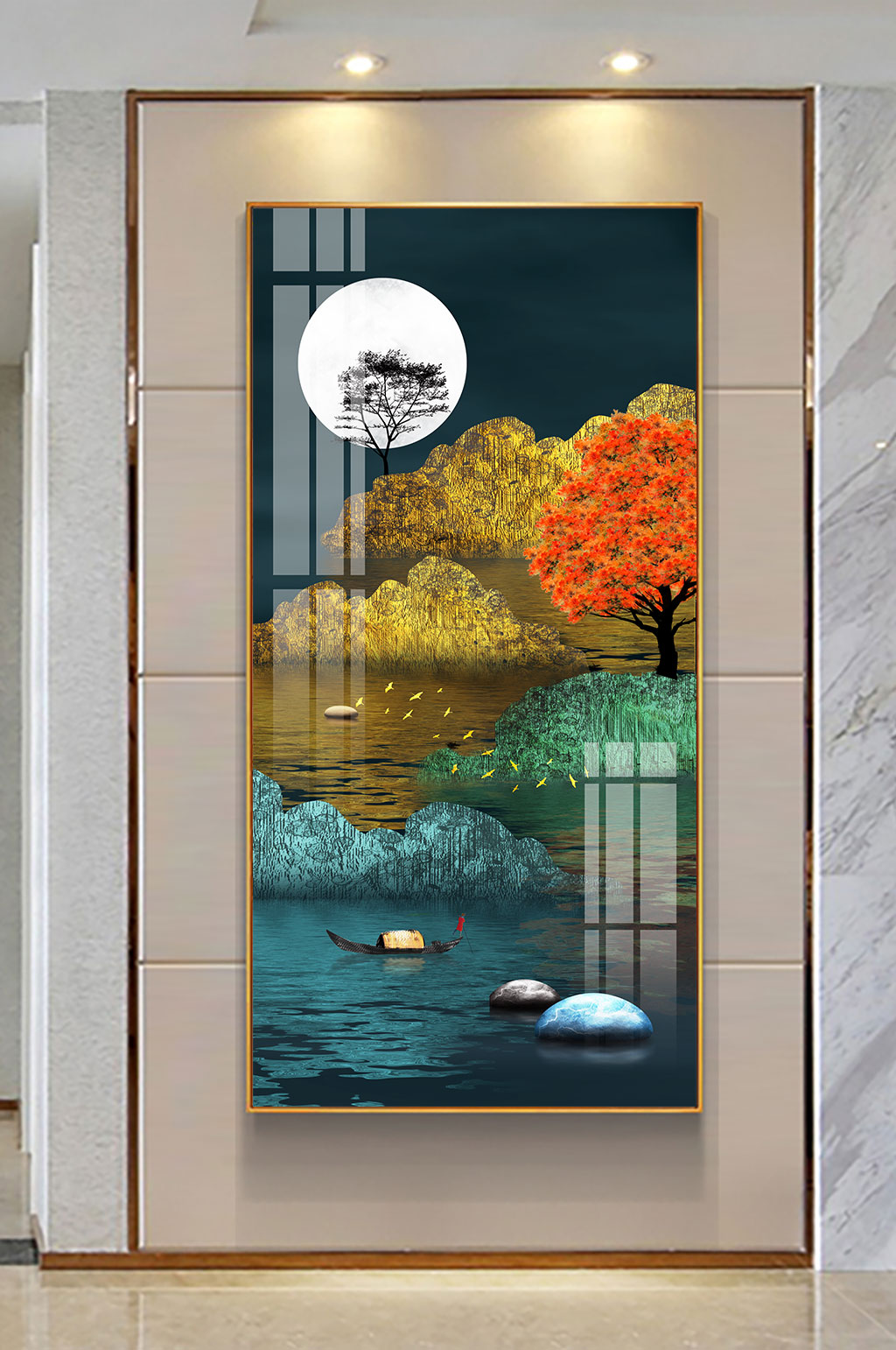 轻奢玄关画简约玄关背景素材