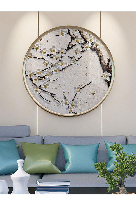 圆形装饰画3d立体浮雕