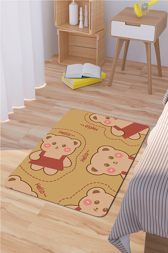 浴室地垫卡通小熊-众图网