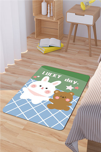 浴室地垫卡通兔子地毯