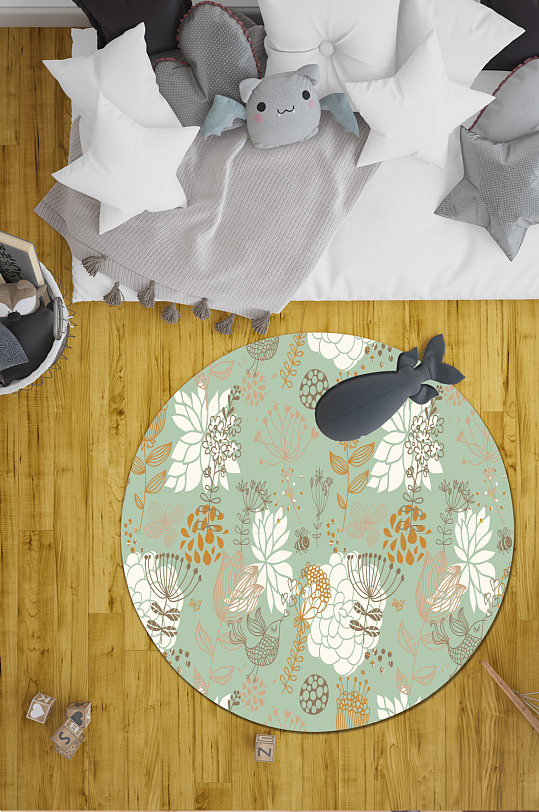 圆形地毯北欧风地毯-众图网