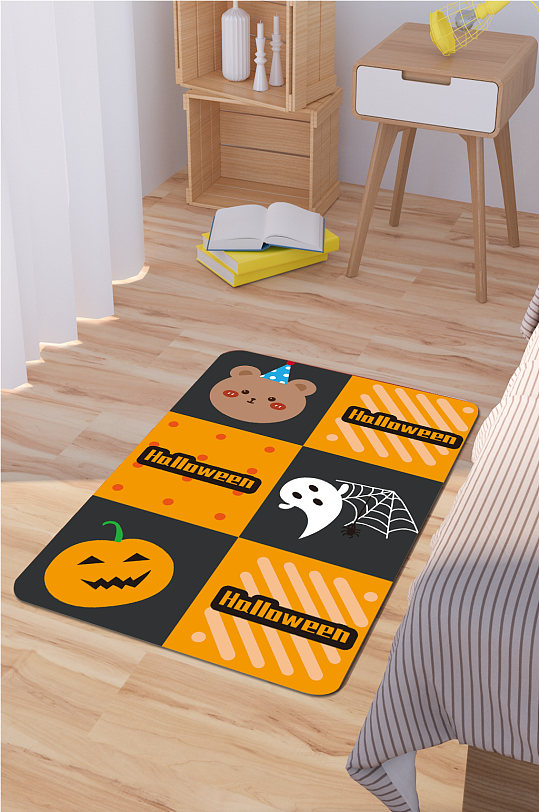 家居地毯万圣节图案-众图网