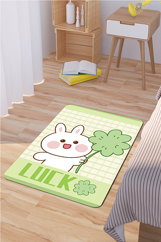 家居地毯卡通小白兔
