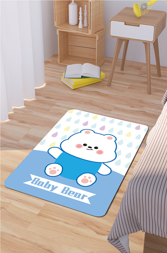 卡通小熊地毯卡通动物地毯-众图网