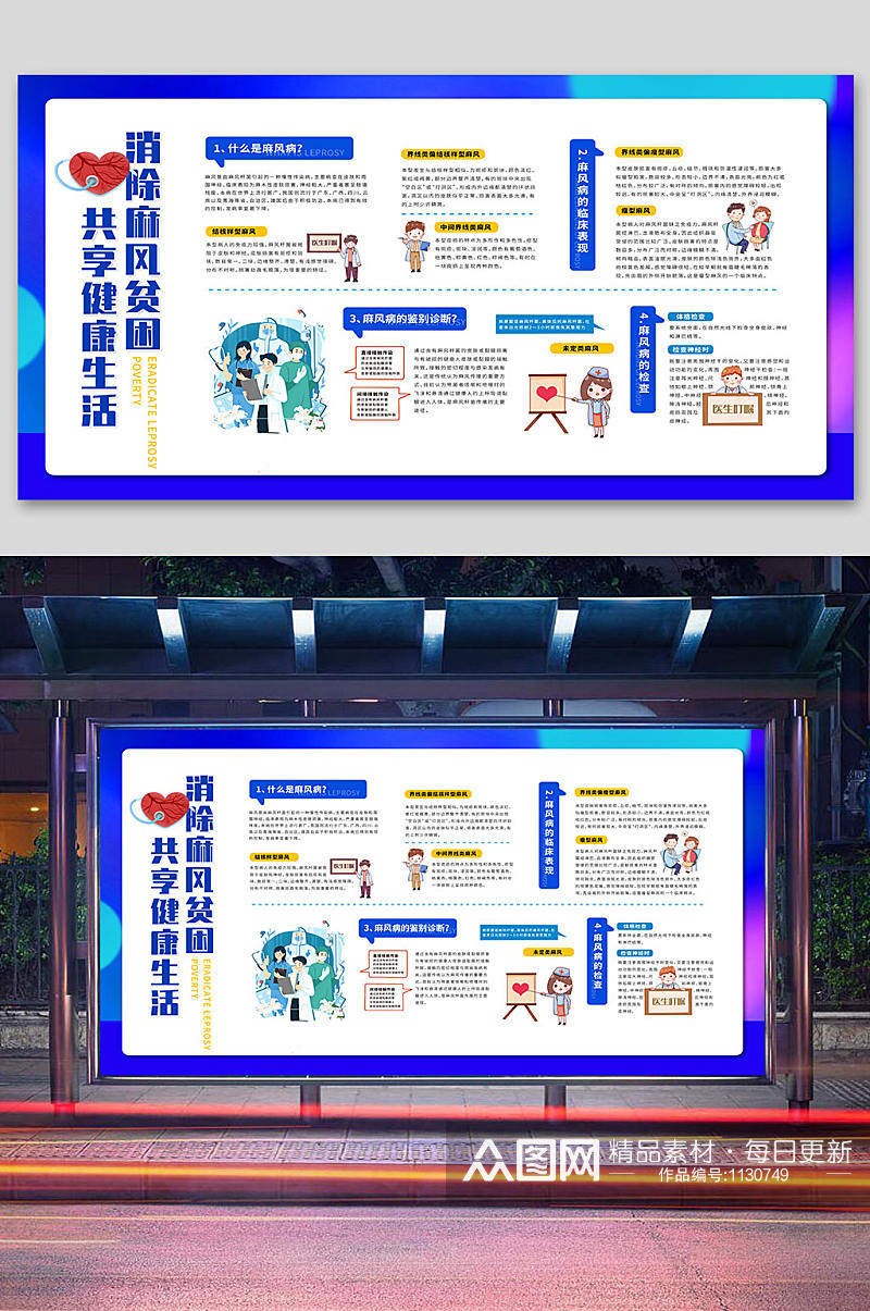 消除麻风贫困麻风病宣传栏素材