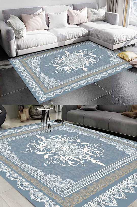 复古花纹客厅地毯图案客厅地毯-众图网