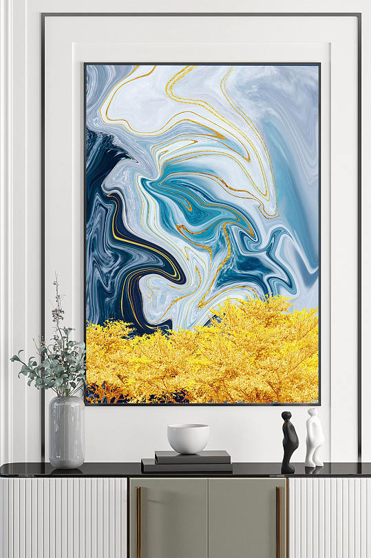 抽象简约清新装饰画-众图网