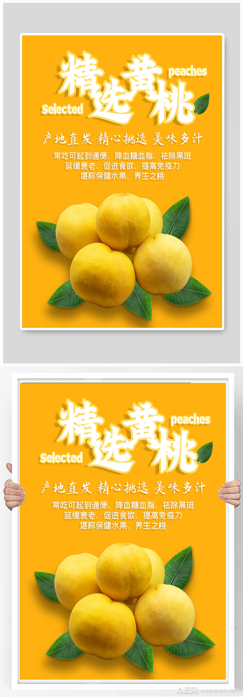 精选黄桃宣传海报