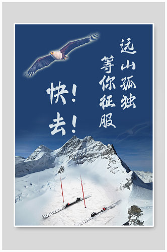 激情滑雪运动海报