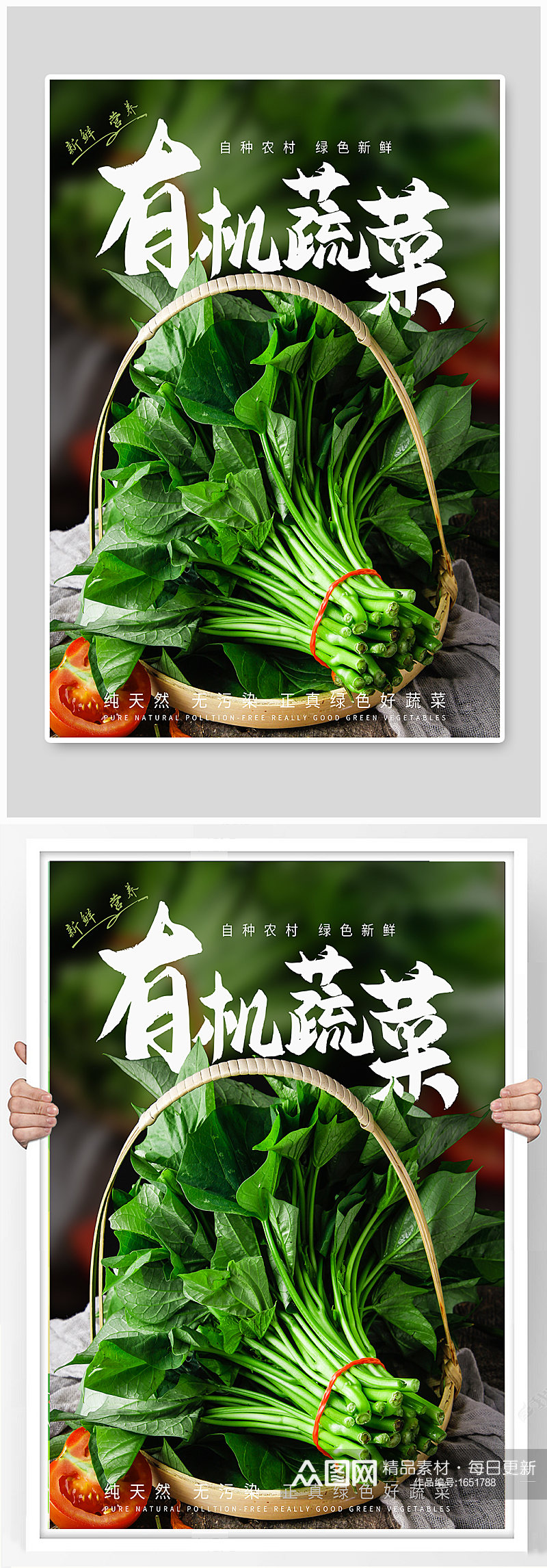 有机蔬菜餐饮生鲜食材海报素材