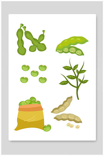毛豆蔬菜元素插画