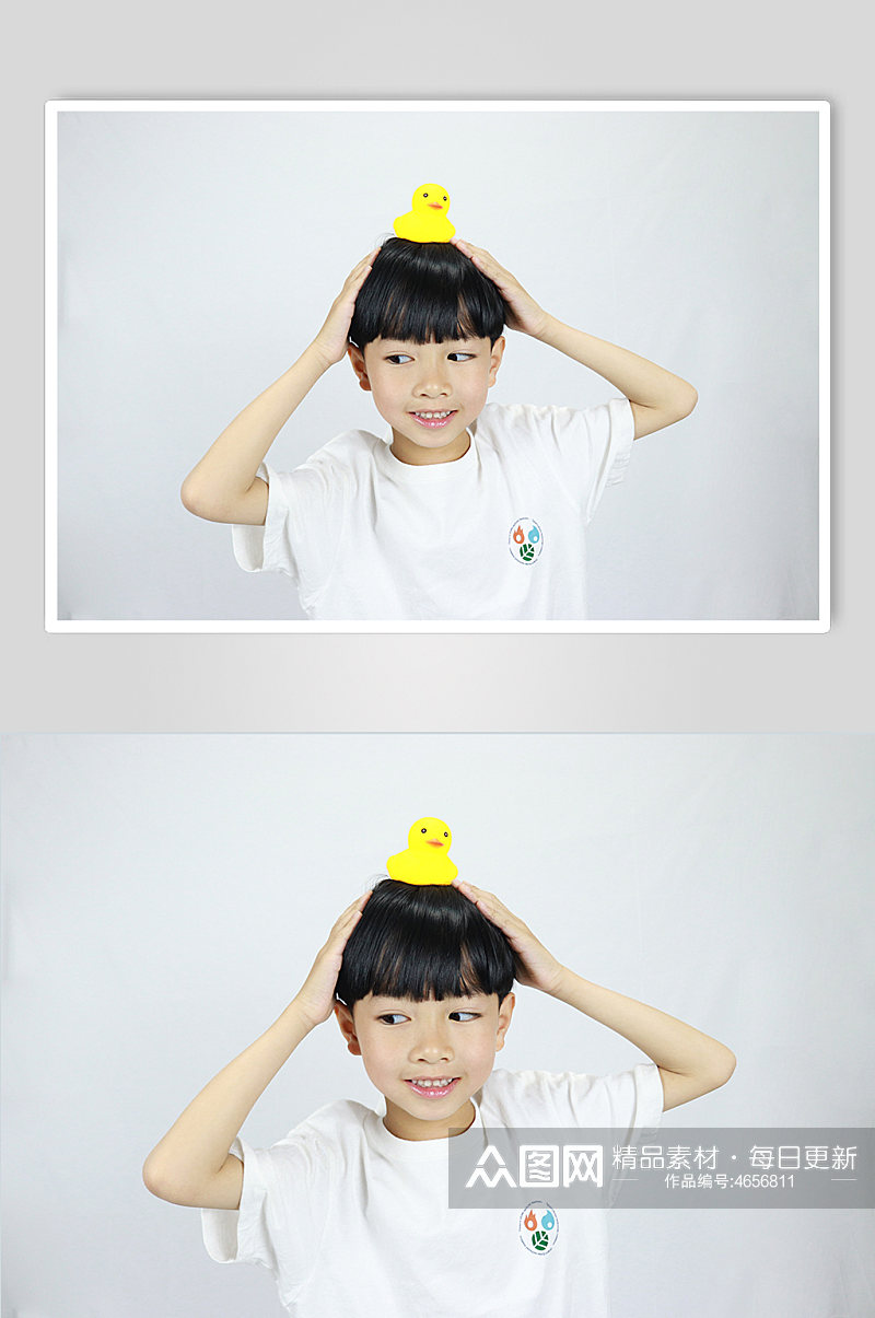 小黄鸭男孩学生儿童节人物摄影照片元素素材