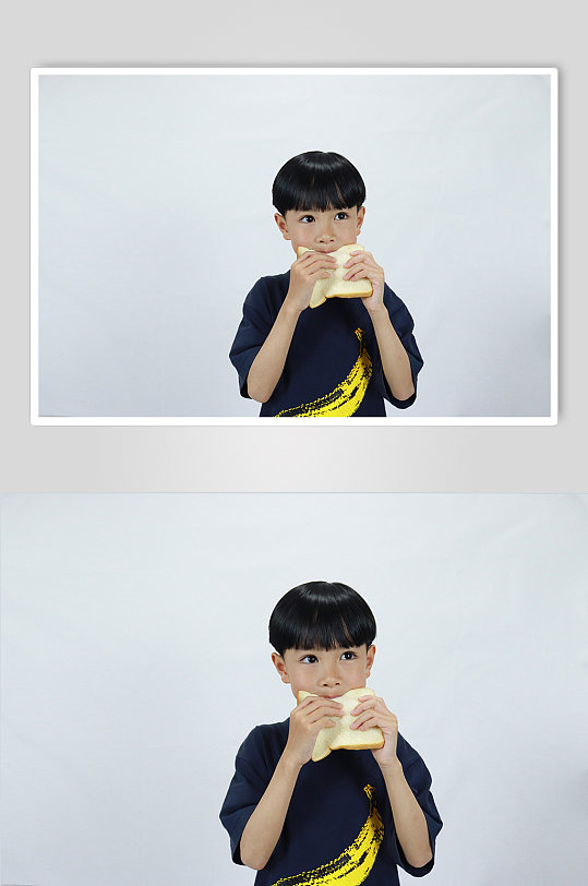 小朋友吃早餐男孩学生儿童节人物摄影照片