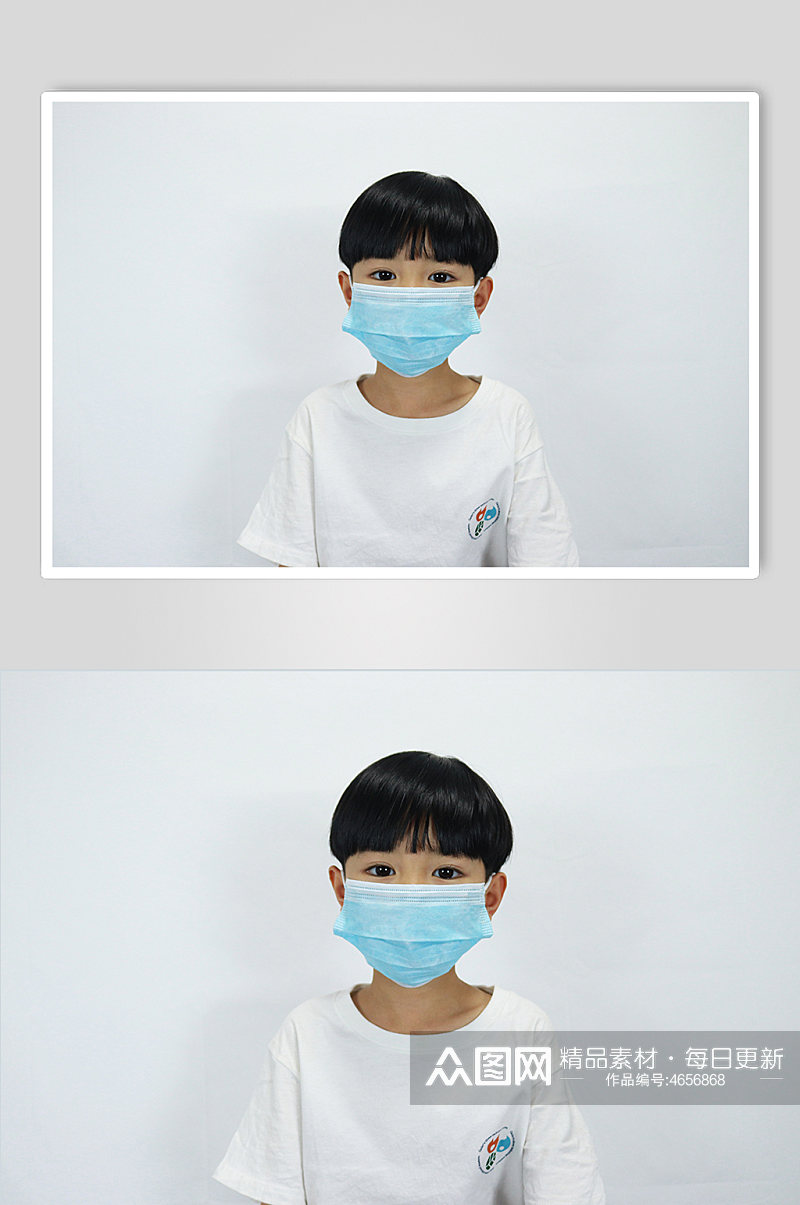 戴口罩男孩学生儿童节人物摄影照片元素素材