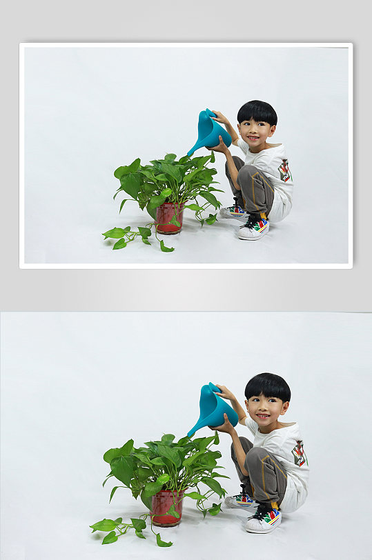 浇水植物男孩学生儿童节人物摄影照片元素