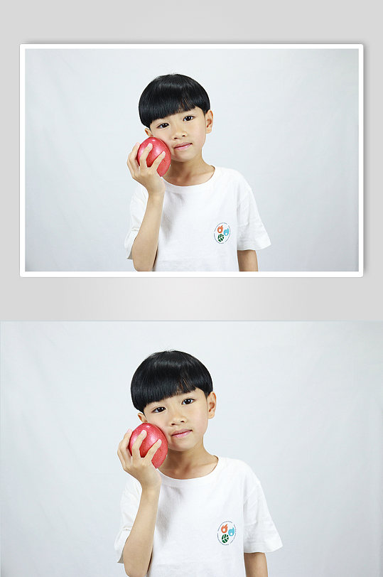 平安夜送苹果男孩学生儿童节人物摄影照片